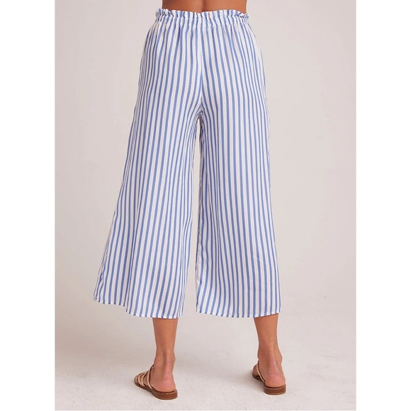 Bella Dahl Bella Dahl Ruffle Waist Striped - Bahia Breeze‎ Blue White LARGE - Picture 2 of 6